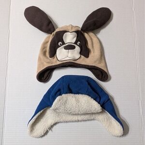 Kids Dog Puppy Ears Hat Beanie Winter Warm Toddler Child Baby Size 4-7 Set of 2